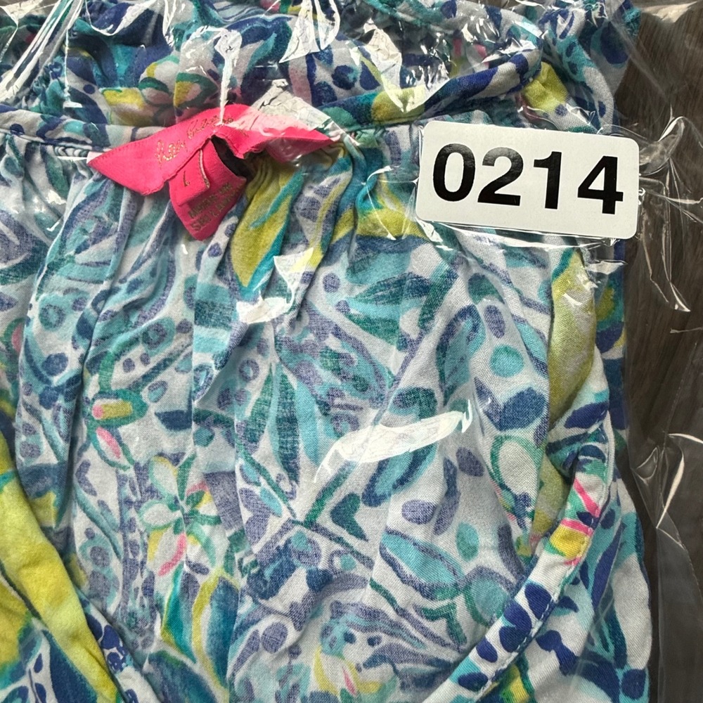 Lilly Pulitzer Blouse Womens L Blue Yellow Lemon Print EUC Long Sleeve Coastal - Picture 7 of 7